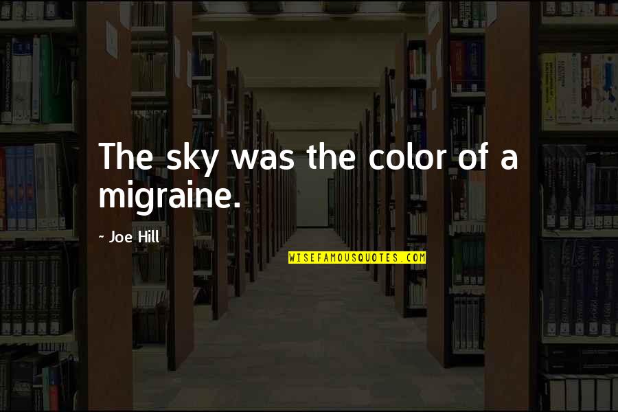 Politics In India Quotes By Joe Hill: The sky was the color of a migraine.