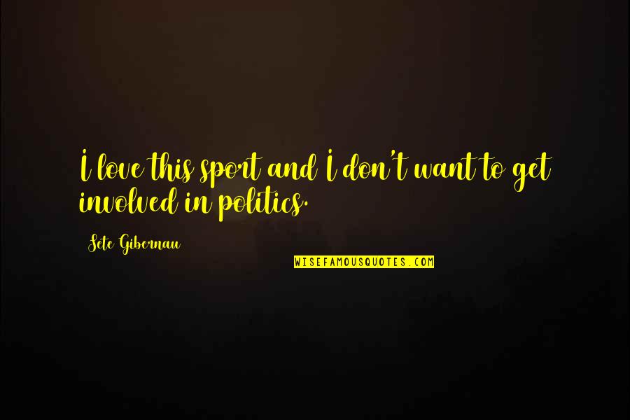 Politics In Sports Quotes By Sete Gibernau: I love this sport and I don't want