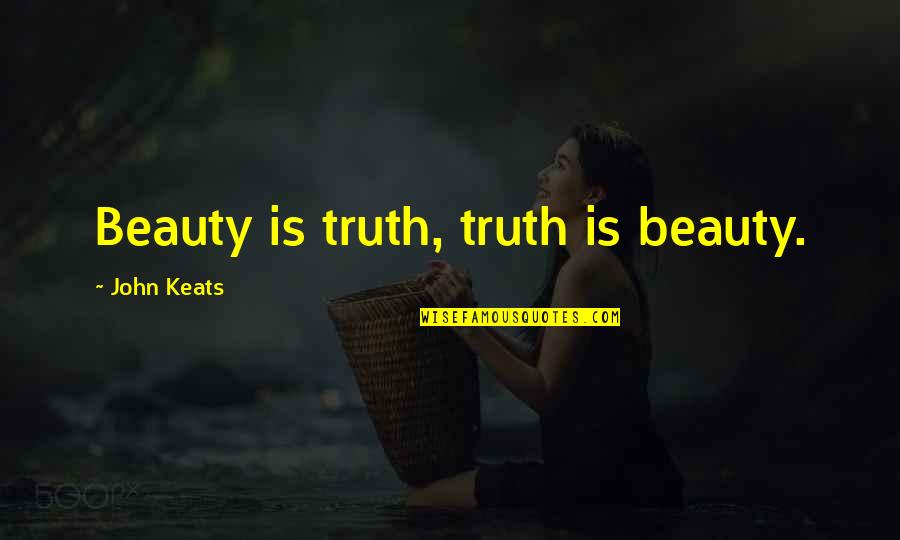 Politics Plato Quotes By John Keats: Beauty is truth, truth is beauty.