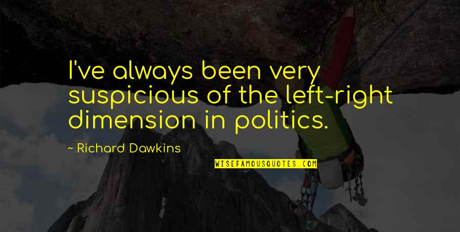 Politics The Left Quotes By Richard Dawkins: I've always been very suspicious of the left-right