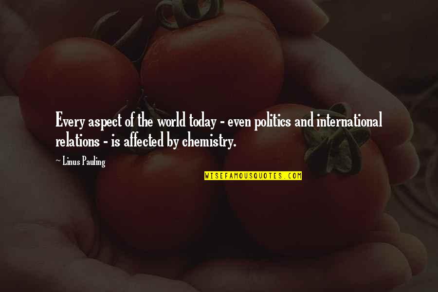Politics Today Quotes By Linus Pauling: Every aspect of the world today - even Politics Today Quotes By Linus Pauling: Every aspect of the world today - even