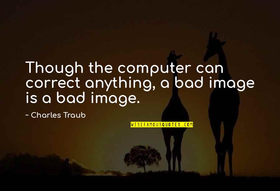 Politics Who Is Jim Quotes By Charles Traub: Though the computer can correct anything, a bad