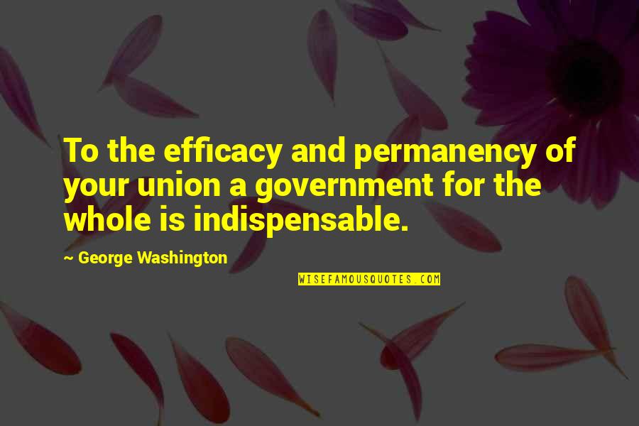 Pollutro Ins Quotes By George Washington: To the efficacy and permanency of your union