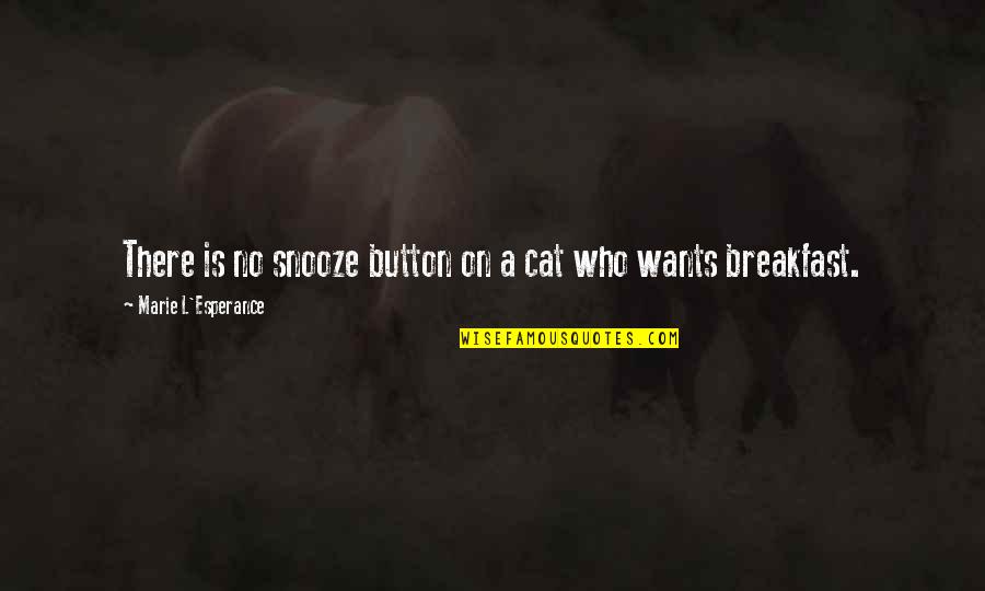Polonius Important Quotes By Marie L'Esperance: There is no snooze button on a cat