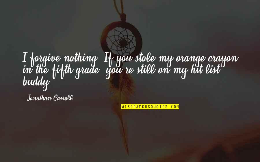 Polyandric Quotes By Jonathan Carroll: I forgive nothing. If you stole my orange