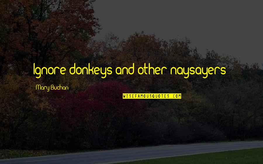 Polygon De Dix Quotes By Mary Buchan: Ignore donkeys and other naysayers!