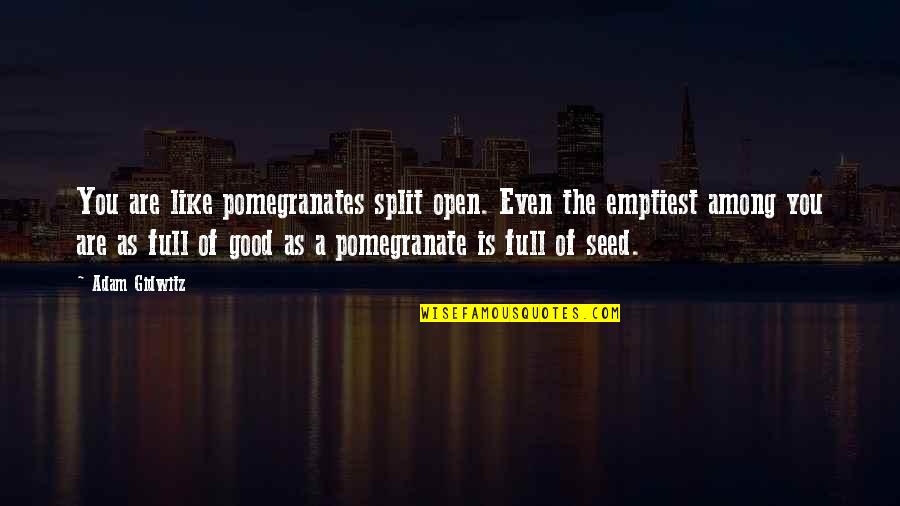 Pomegranates Quotes By Adam Gidwitz: You are like pomegranates split open. Even the Pomegranates Quotes By Adam Gidwitz: You are like pomegranates split open. Even the