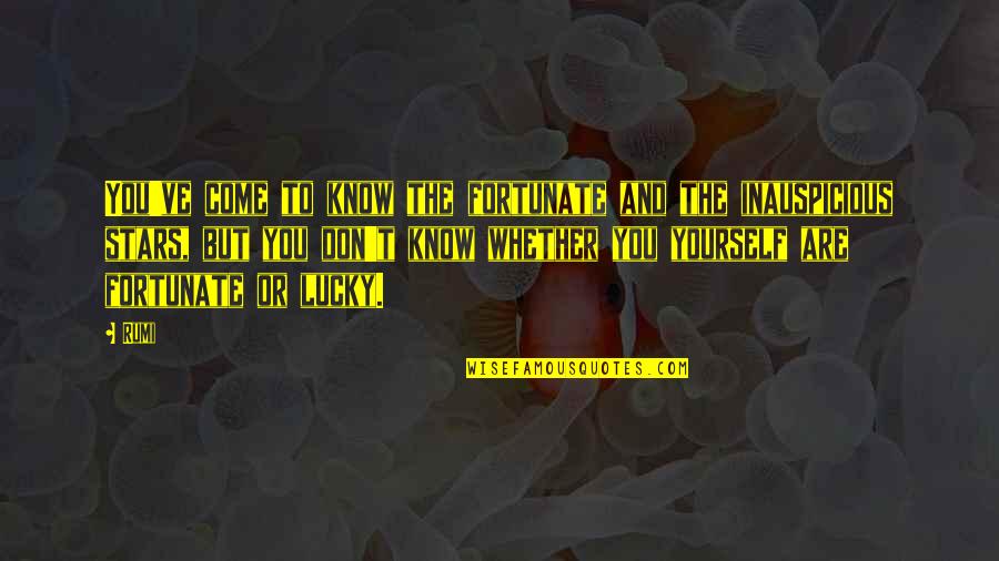Pomerance Quotes By Rumi: You've come to know the fortunate and the Pomerance Quotes By Rumi: You've come to know the fortunate and the