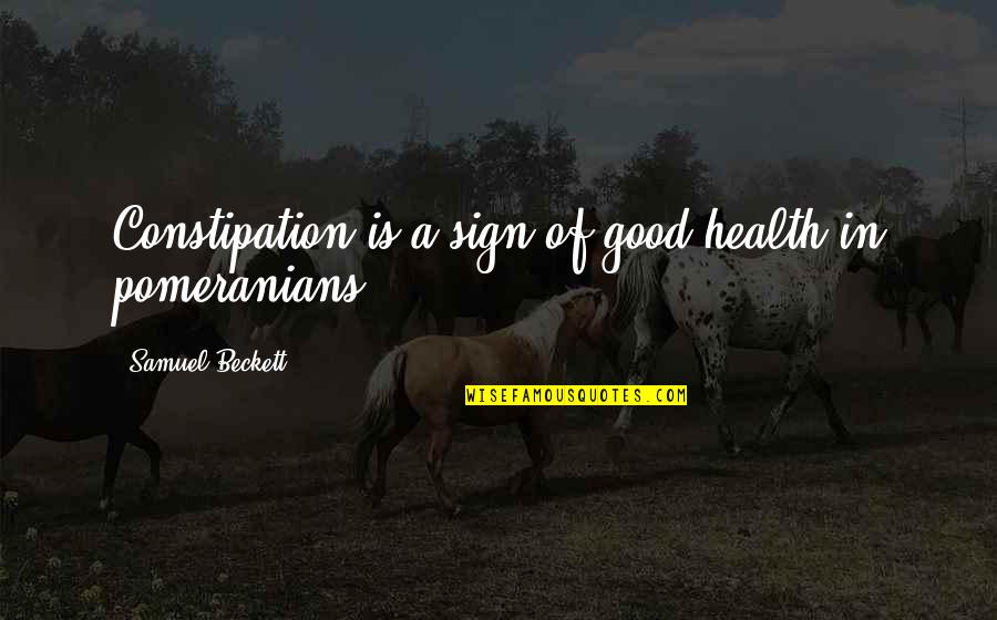 Pomeranians Quotes By Samuel Beckett: Constipation is a sign of good health in