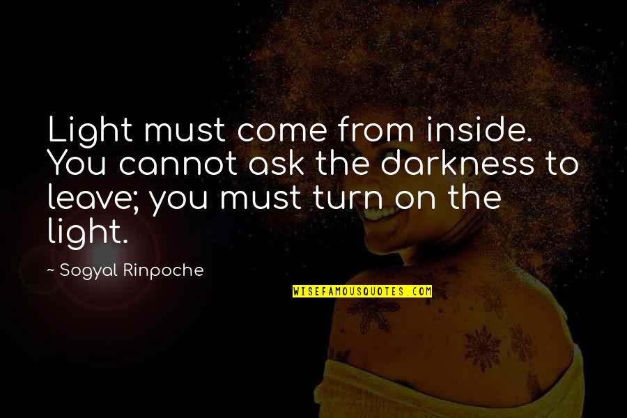 Pomptine Quotes By Sogyal Rinpoche: Light must come from inside. You cannot ask