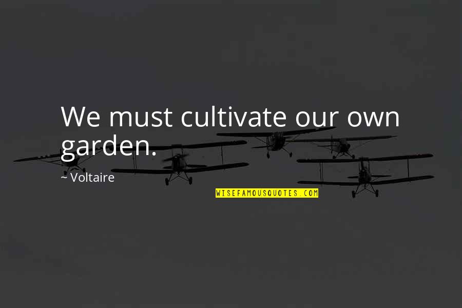Pomrenke Stacey Quotes By Voltaire: We must cultivate our own garden.