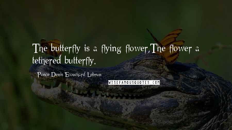 Ponce Denis Ecouchard Lebrun quotes: The butterfly is a flying flower,The flower a tethered butterfly.