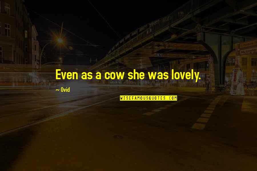 Pondalopus Quotes By Ovid: Even as a cow she was lovely.