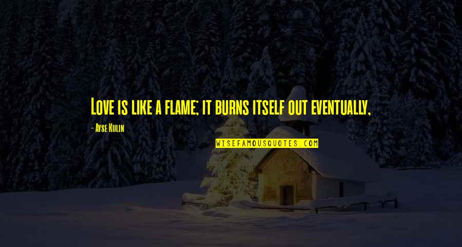 Ponderado Udenar Quotes By Ayse Kulin: Love is like a flame; it burns itself