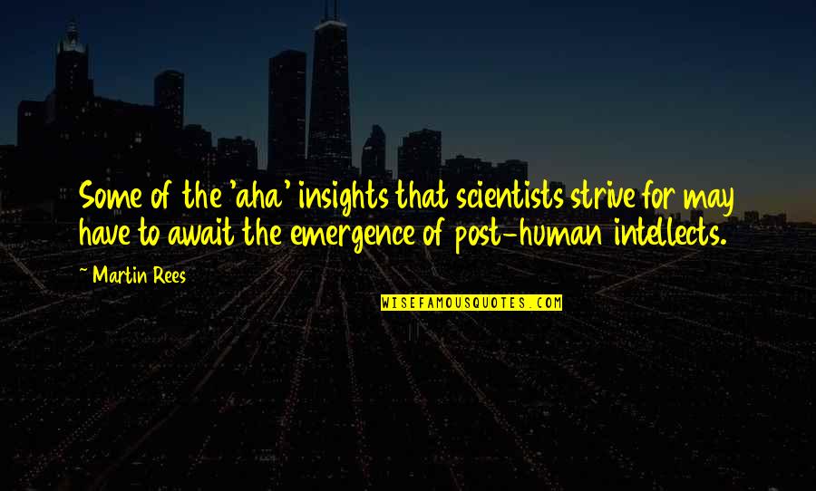 Pondering Work Quotes By Martin Rees: Some of the 'aha' insights that scientists strive
