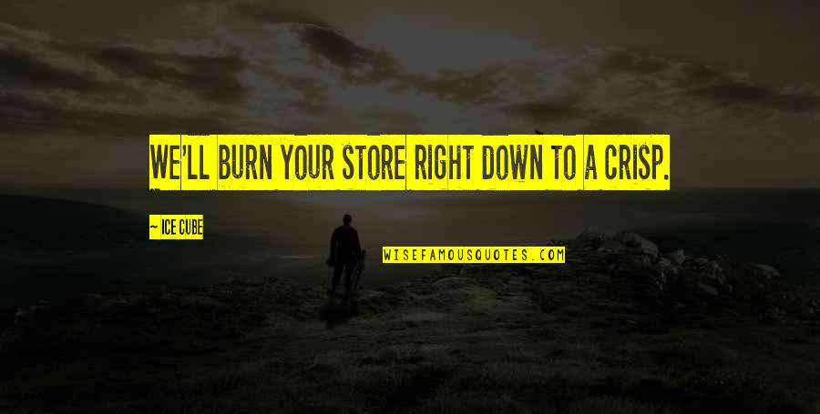 Ponerle Pisos Quotes By Ice Cube: We'll burn your store right down to a