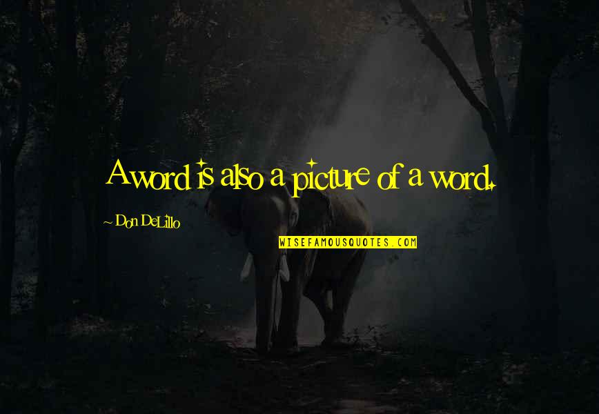 Ponhoss Quotes By Don DeLillo: A word is also a picture of a