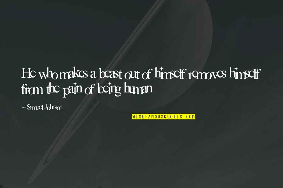 Ponselle Rosa Quotes By Samuel Johnson: He who makes a beast out of himself