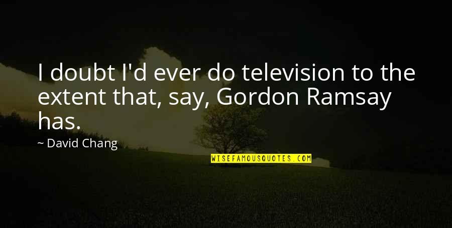 Pontello Tile Quotes By David Chang: I doubt I'd ever do television to the