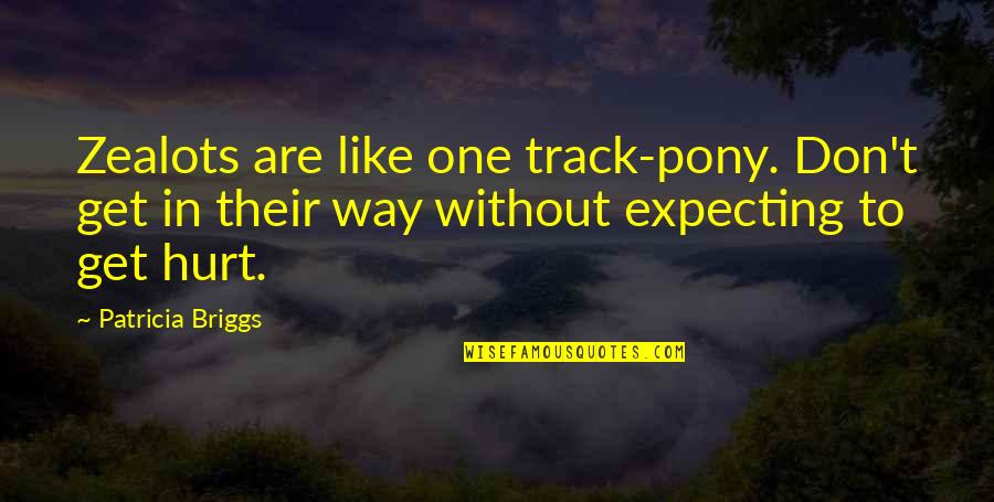 Pony.mov Quotes By Patricia Briggs: Zealots are like one track-pony. Don't get in