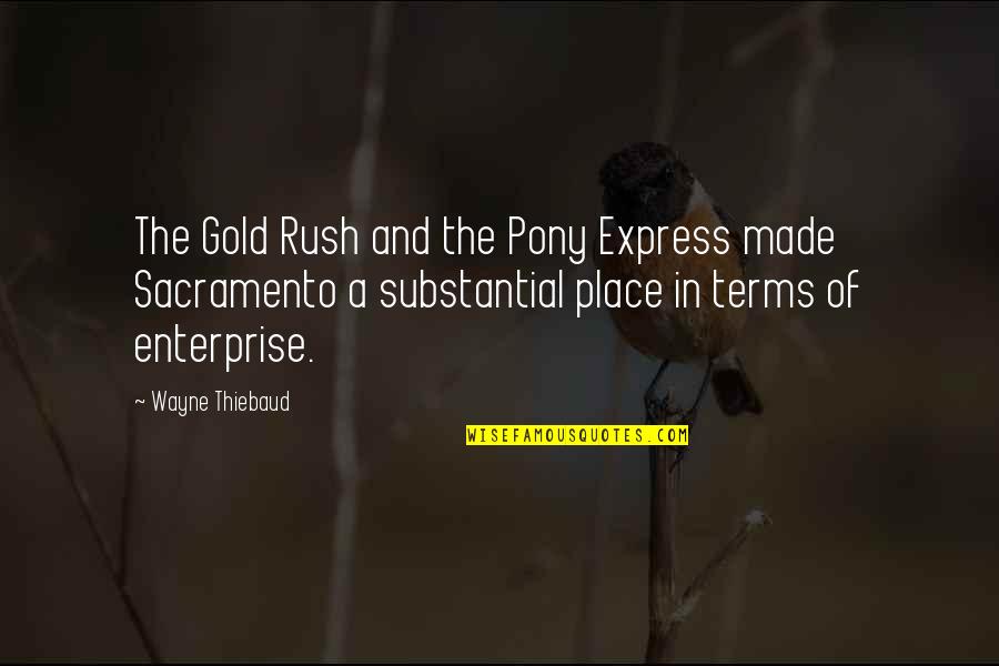 Pony Quotes By Wayne Thiebaud: The Gold Rush and the Pony Express made