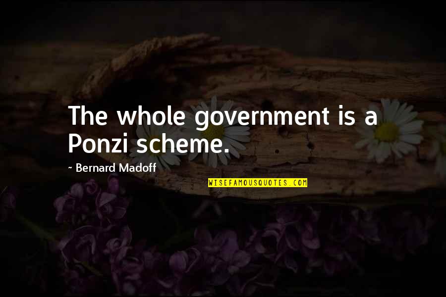 Ponzi Schemes Quotes By Bernard Madoff: The whole government is a Ponzi scheme.