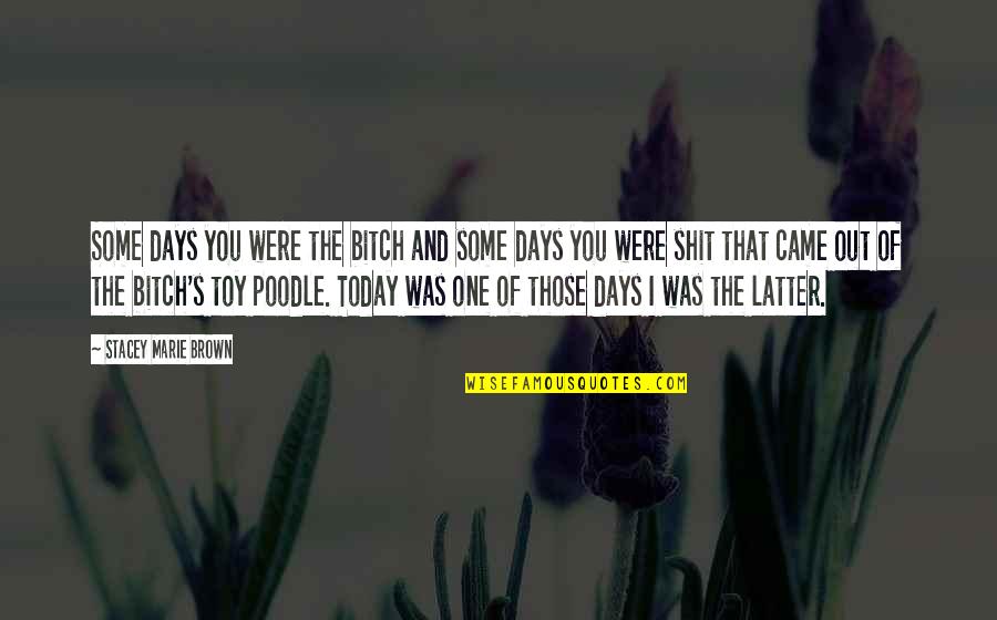 Poodle Quotes By Stacey Marie Brown: Some days you were the bitch and some Poodle Quotes By Stacey Marie Brown: Some days you were the bitch and some