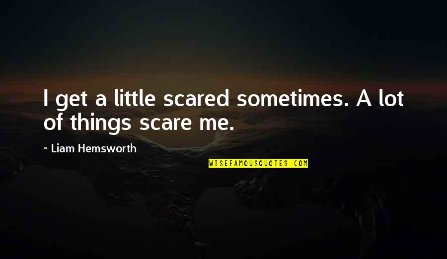 Pooey Quotes By Liam Hemsworth: I get a little scared sometimes. A lot