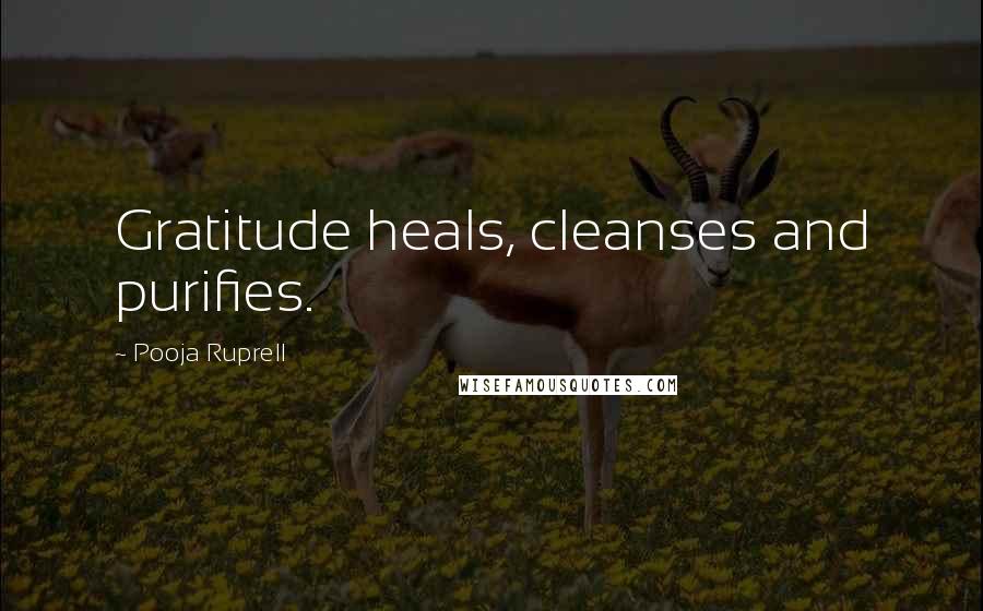 Pooja Ruprell quotes: Gratitude heals, cleanses and purifies.