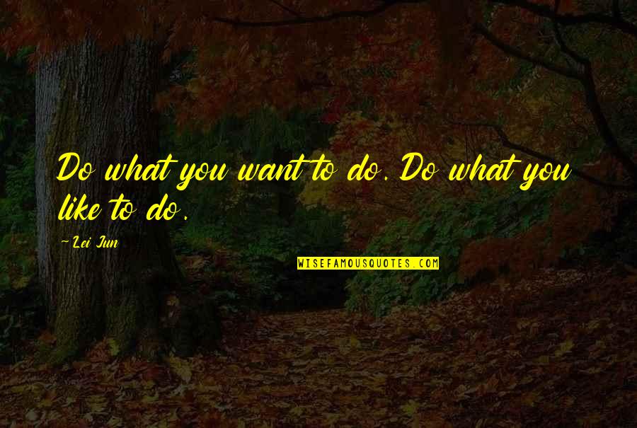 Pook's Quotes By Lei Jun: Do what you want to do. Do what