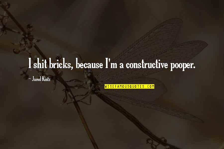 Pooper Quotes By Jarod Kintz: I shit bricks, because I'm a constructive pooper.