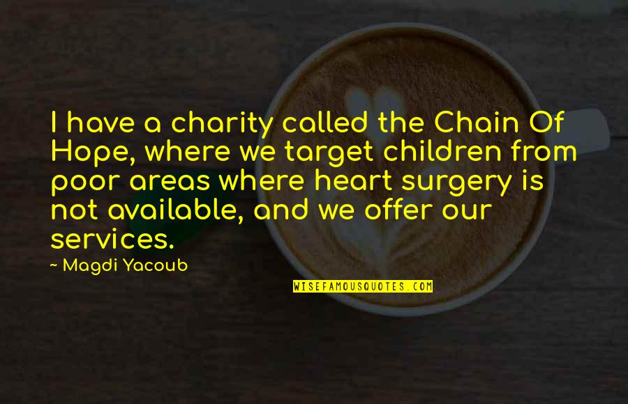 Poor Children Quotes By Magdi Yacoub: I have a charity called the Chain Of