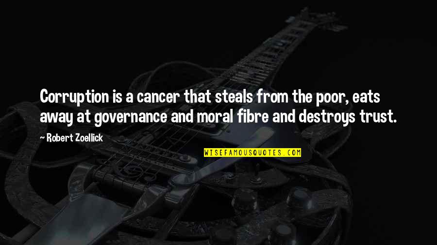 Poor Governance Quotes By Robert Zoellick: Corruption is a cancer that steals from the