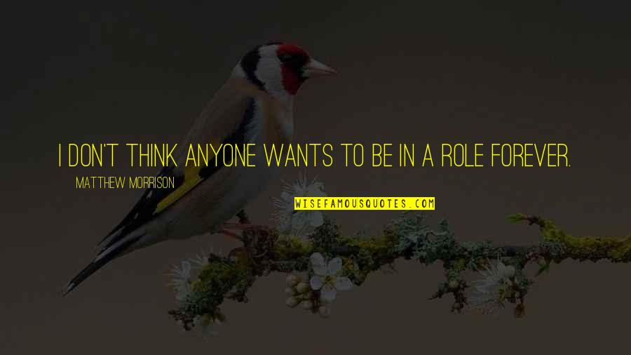 Poor Richards Almanac Quotes By Matthew Morrison: I don't think anyone wants to be in