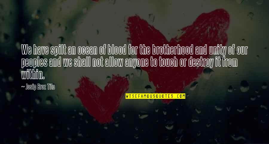 Pooram Quotes By Josip Broz Tito: We have spilt an ocean of blood for Pooram Quotes By Josip Broz Tito: We have spilt an ocean of blood for
