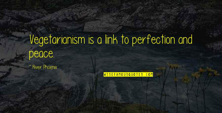 Poortershuys Quotes By River Phoenix: Vegetarianism is a link to perfection and peace.