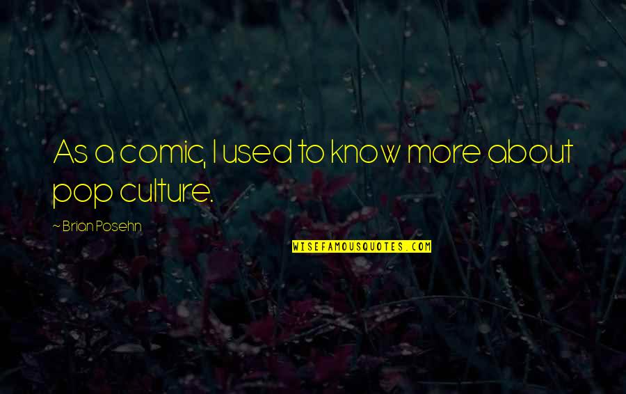 Pop Culture Quotes By Brian Posehn: As a comic, I used to know more