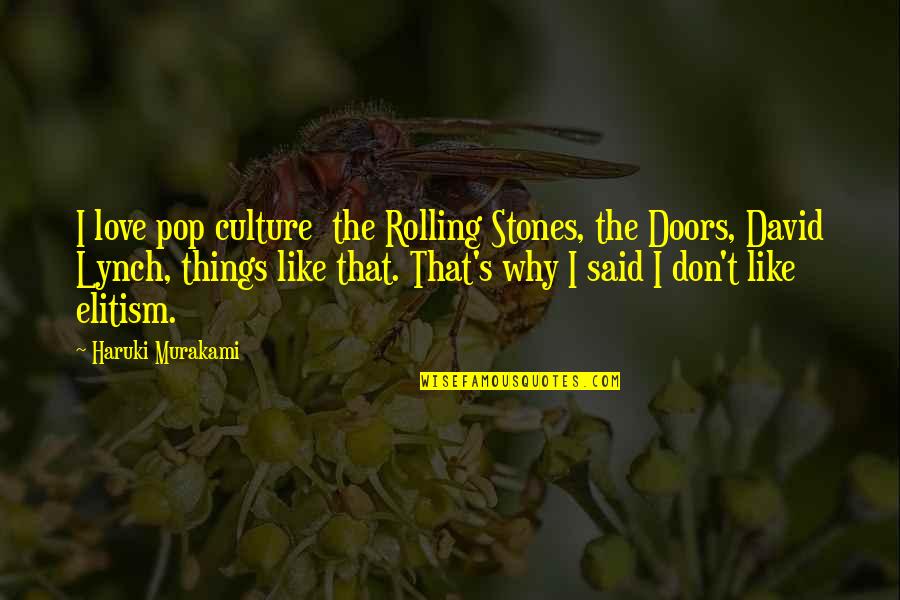 Pop Culture References Quotes By Haruki Murakami: I love pop culture the Rolling Stones, the