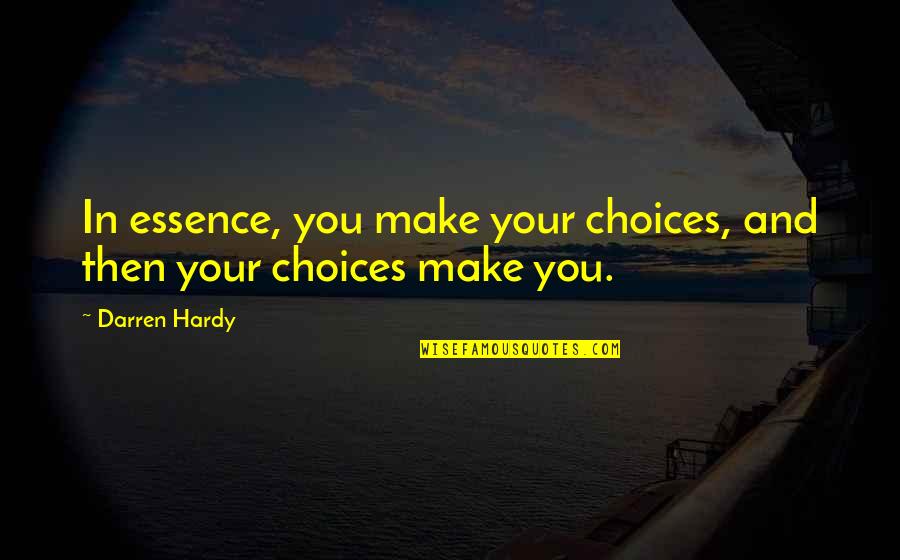 Pop Culture Self Reliance Quotes By Darren Hardy: In essence, you make your choices, and then
