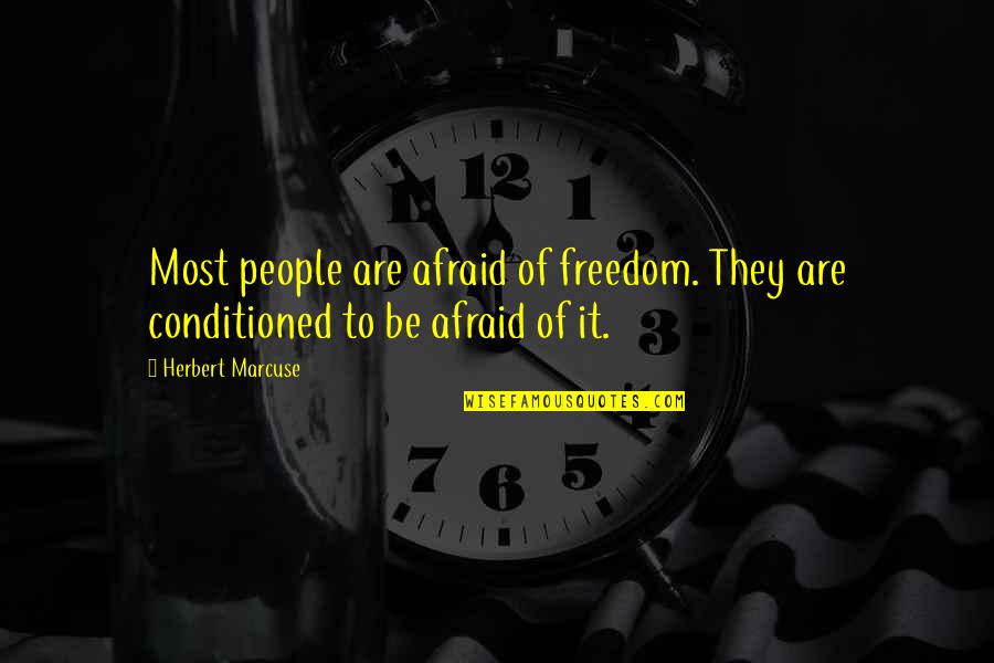 Pop Leadership Quotes By Herbert Marcuse: Most people are afraid of freedom. They are