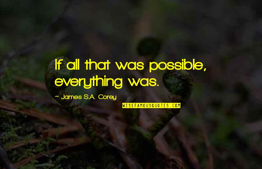 Pop Xo Quotes By James S.A. Corey: If all that was possible, everything was.