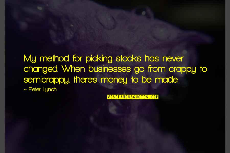 Popcopy Skit Quotes By Peter Lynch: My method for picking stocks has never changed.