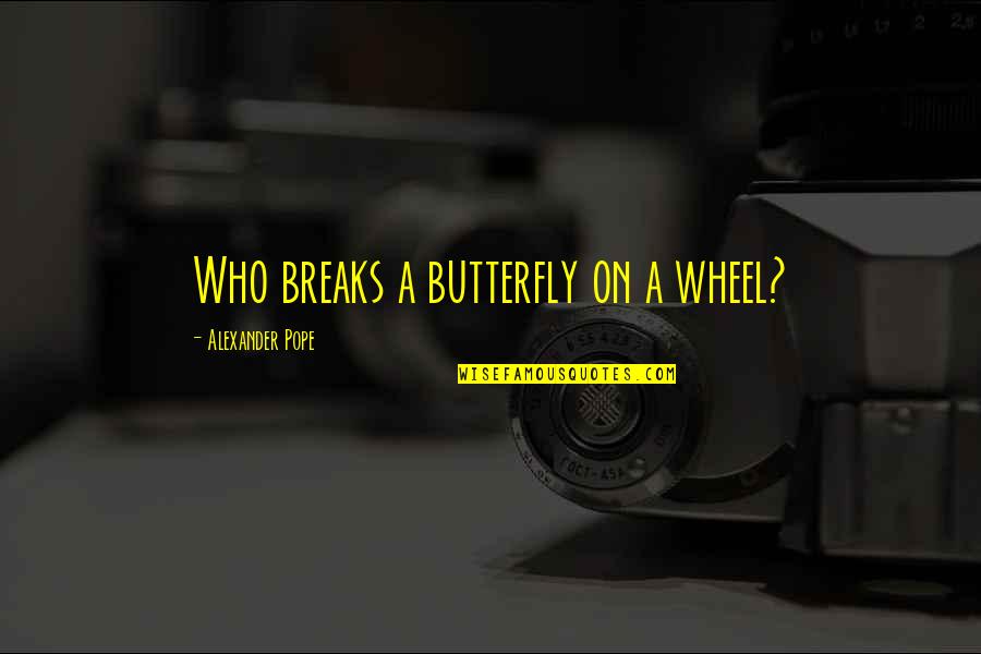 Pope Alexander Quotes By Alexander Pope: Who breaks a butterfly on a wheel?