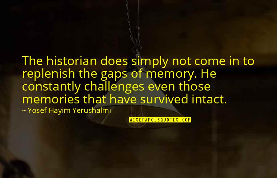 Pope Francis Philippines Quotes By Yosef Hayim Yerushalmi: The historian does simply not come in to
