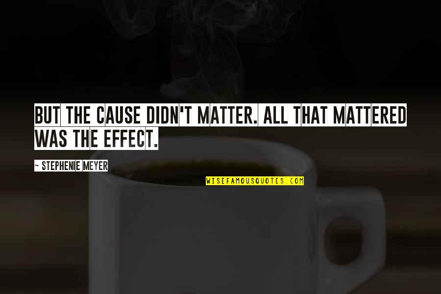Popolo Quotes By Stephenie Meyer: But the cause didn't matter. All that mattered