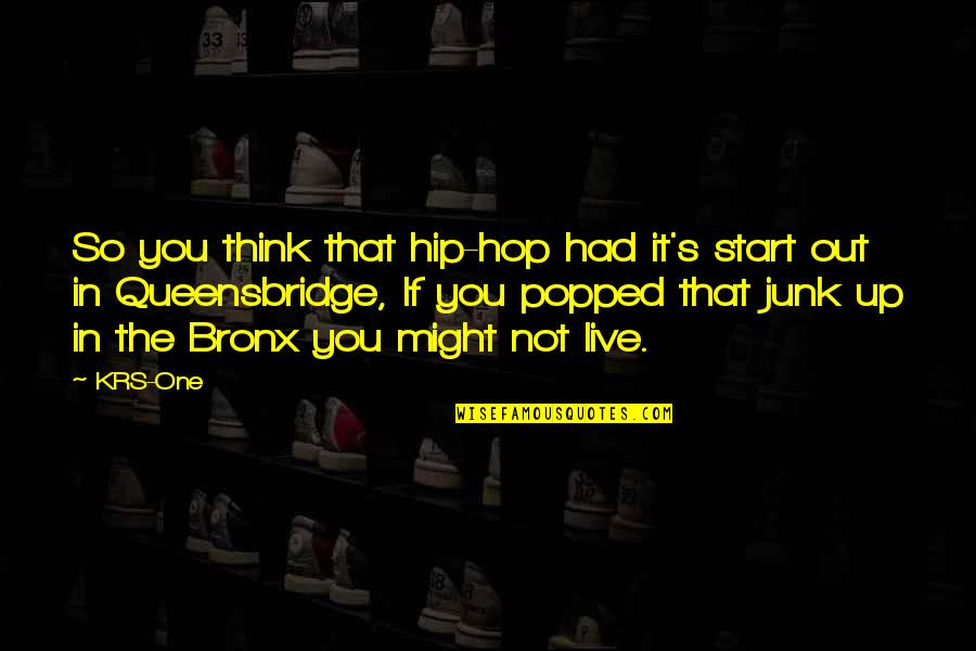 Popped Quotes By KRS-One: So you think that hip-hop had it's start Popped Quotes By KRS-One: So you think that hip-hop had it's start