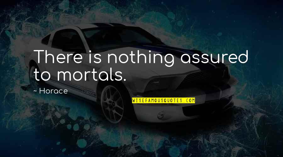 Popplewell Law Quotes By Horace: There is nothing assured to mortals.