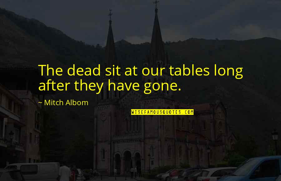 Poprawne Myslenie Quotes By Mitch Albom: The dead sit at our tables long after