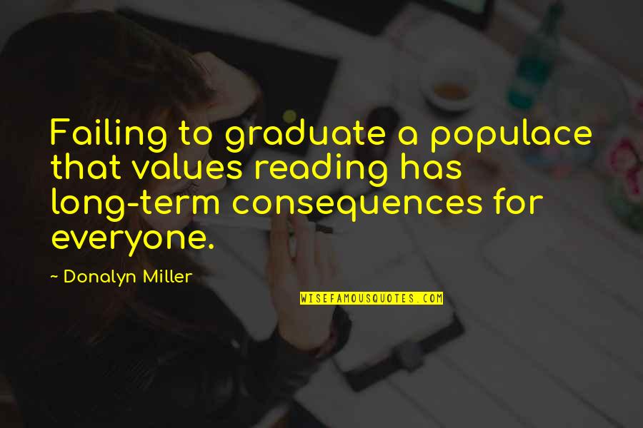Populace Quotes By Donalyn Miller: Failing to graduate a populace that values reading