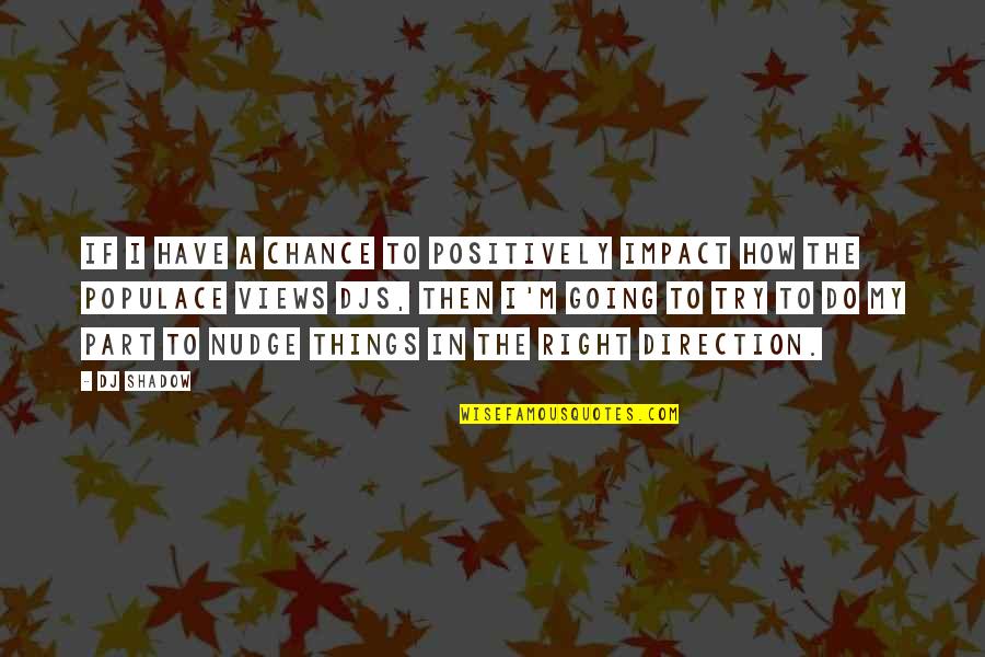 Populace's Quotes By DJ Shadow: If I have a chance to positively impact Populace's Quotes By DJ Shadow: If I have a chance to positively impact